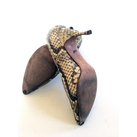 Snakeskin HERBERT LEVINE 60's pump size 7A Kitten Heel Stiletto 50s Vintage Heel - Picture 5 of 5